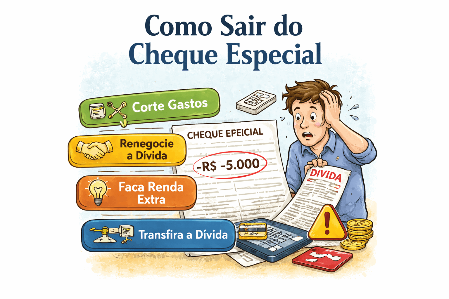 Saindo do cheque especial passo a passo